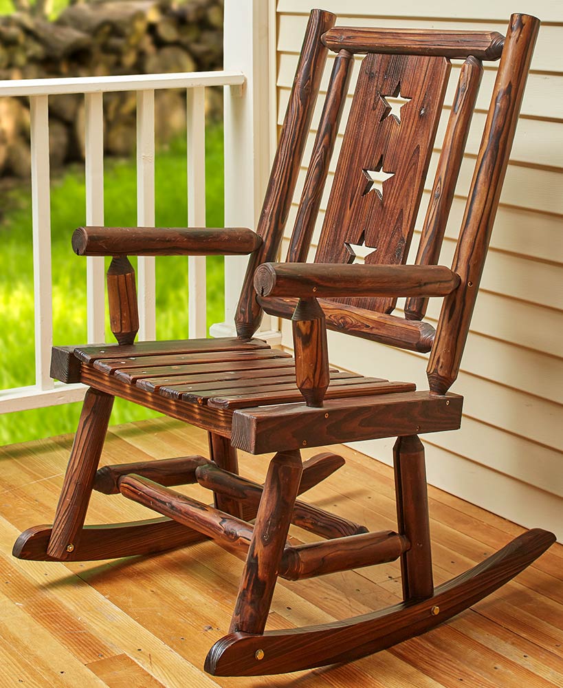 Country Primitive Decor Wooden Star Rocking Chair