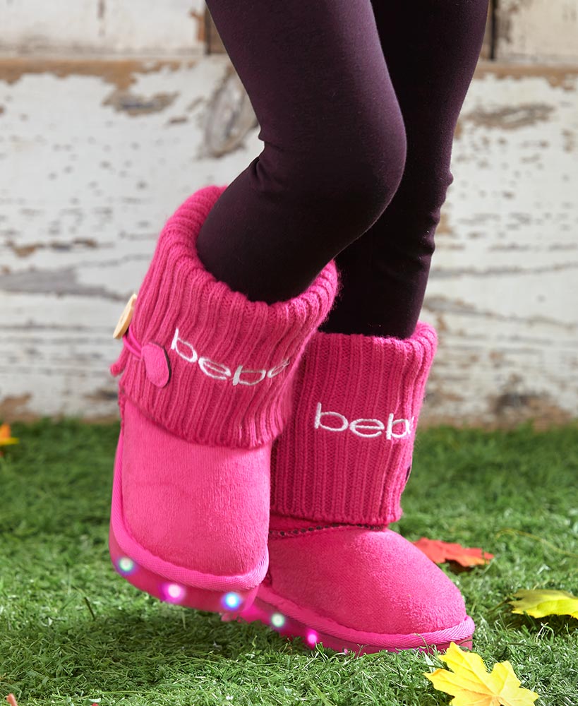 Bebe Girls Light Up Pink Boots