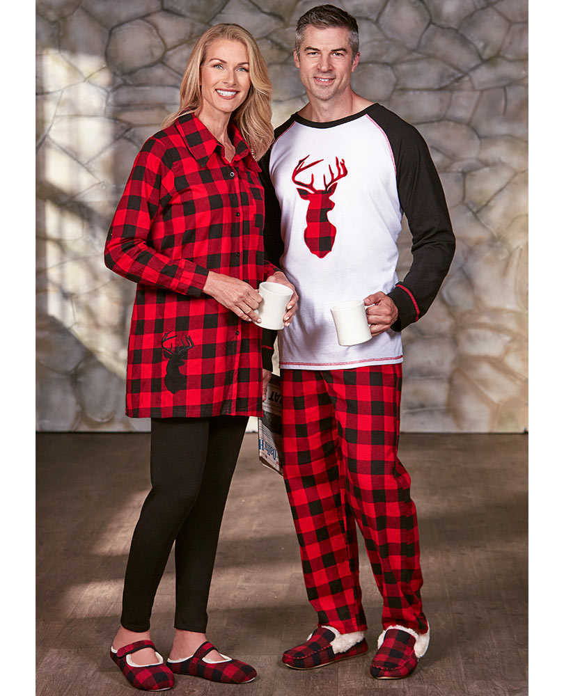 His Or Hers Buffalo Plaid Lodge Pajamas