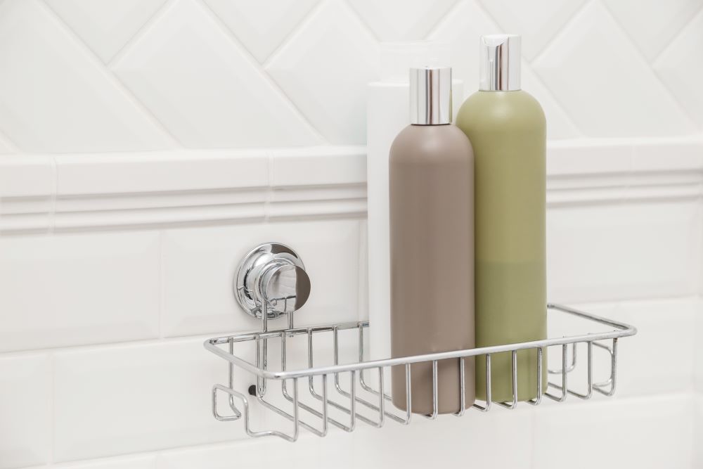 Storage Ideas For A Small Bathroom - Suction Cup Shower Shelf