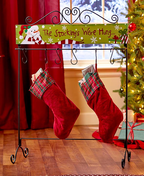 classic christmas decorating ideas - Standing Holiday Stocking Hanger