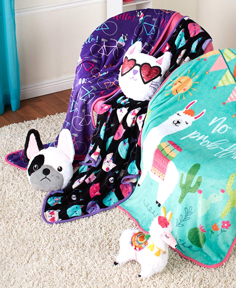 2-Pc. Novelty Pillow and Throw Sets