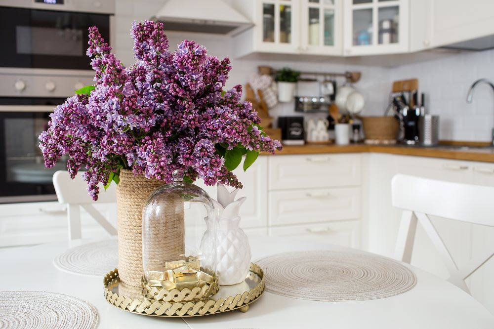 How To Declutter Your Kitchen Counters - Use Trays and Cake Stands For Kitchen Decor