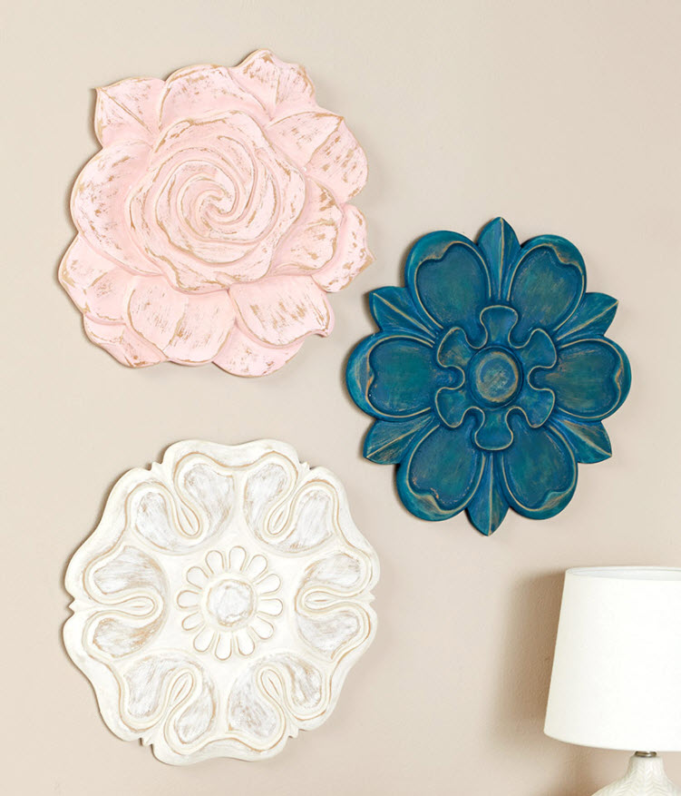 Wooden Carved Wall Flowers