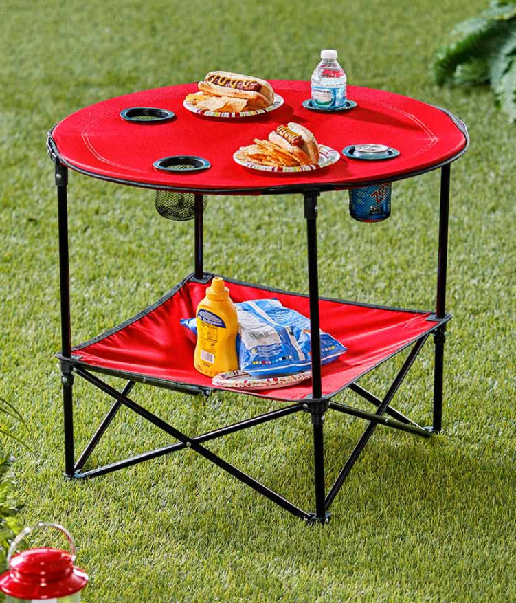Folding Picnic Table with Shelf