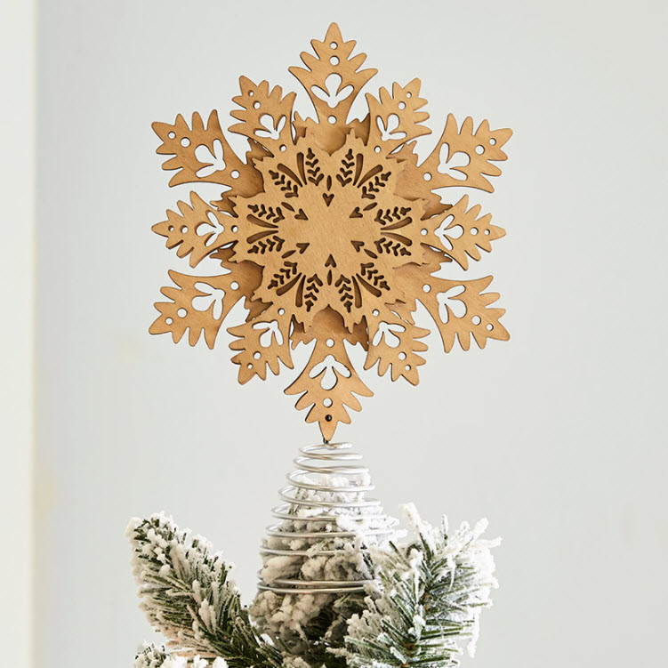 Winter Woodland Holiday Tree Decorations - snowflake tree topper